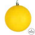 thumbnail image 3 of Vickerman 4.75" Yellow Matte Ball Ornament, 4 per Bag, 3 of 5