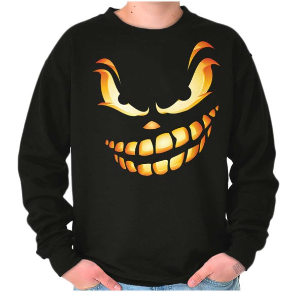 Halloween Evil Pumpkin Costume Sweatshirt for Men or Women Brisco Brands X