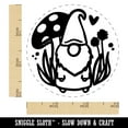 thumbnail image 2 of Enchanting Lovable Garden Gnome with Mushrooms Self-Inking Rubber Stamp Ink Stamper - Black Ink - Small 3/4 Inch, 2 of 7