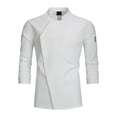 thumbnail image 1 of Chaqueta de chef con botones oblicuos, informal, cuello alto, manga larga, ropa de camarero, chef M, 1 of 9
