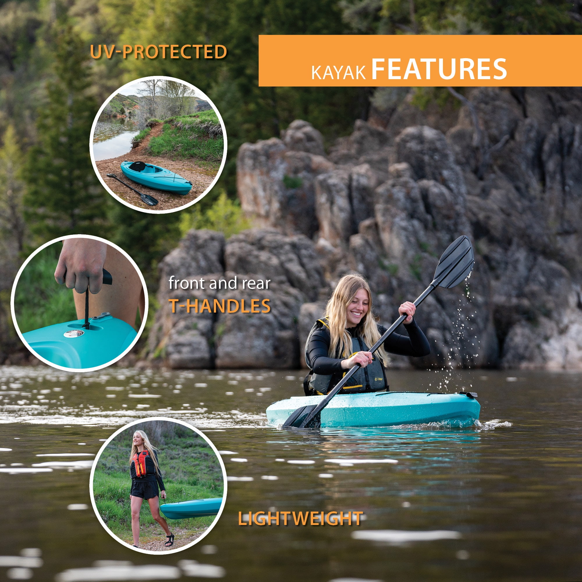 Lifetime Pacer 8 ft Sit-Inside Kayak, Teal (91162)