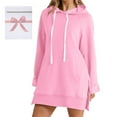 thumbnail image 2 of Vestido vintage de manga larga con estampado navideño para mujer - Sudadera con capucha midi informal con bolsillos - Poliéster - S-XXL, 2 of 7