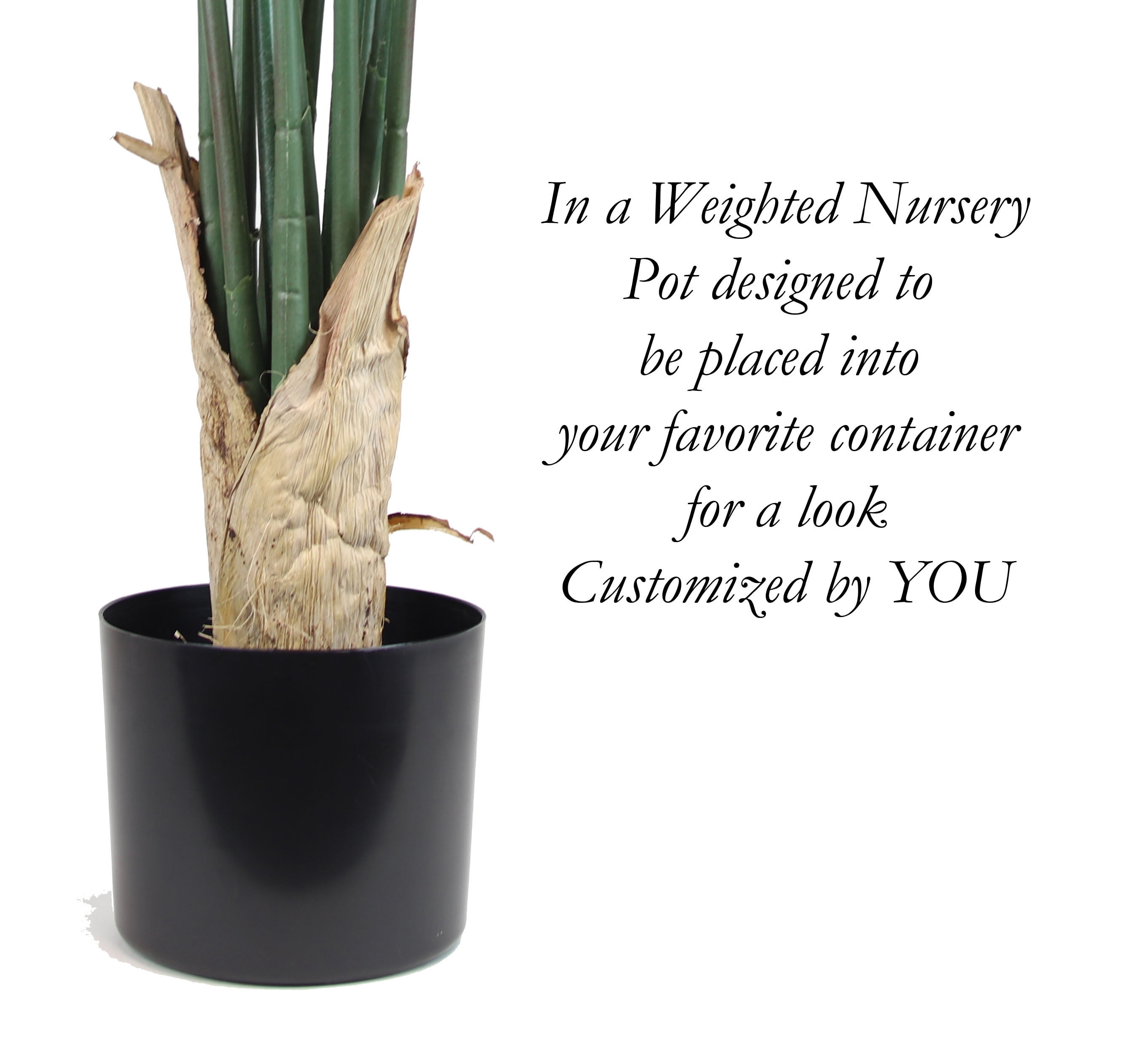 The Mod Greenhouse 72" Artificial Silk Green Bird of Paradise Plant in a Matte Black Grower's Pot