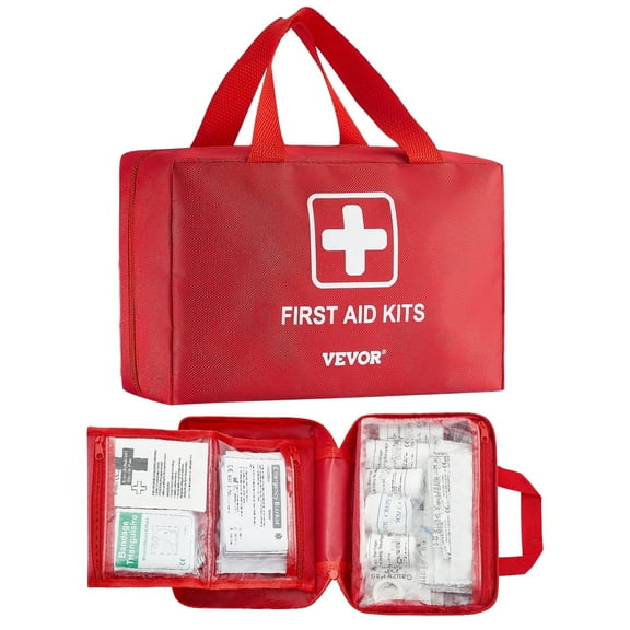 VEVOR First Aid Kit, 500 Pieces, 600D Nylon Large Survival First Aid Bag, Emergency Medical Supplies, for Home, Car, Office, Travel, Camping, Truck, Hiking, Sports, Vehicle and Outdoor Emergencies