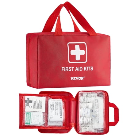 VEVOR First Aid Kit, 500 Pieces, 600D Nylon Large Survival First Aid Bag, Emergency Medical Supplies, for Home, Car, Office, Travel, Camping, Truck, Hiking, Sports, Vehicle and Outdoor Emergencies