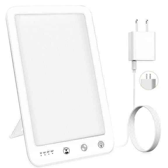 YEVYO 10,000 Lux Light Therapy Lamp with 3 Timing & Mode Happy Lamp for Home/Office Use As Lift Mood - White