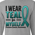 thumbnail image 4 of Inktastic I Wear Teal for Myself-ovarian Cancer Awareness Long Sleeve T-Shirt, 4 of 5