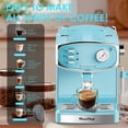 thumbnail image 7 of 12.32×11.02×11.02 Inch Plum Chef 20 Bar Espresso Machine, Steam Wand Frother & Pressure Gauge, Stainless Steel Compact Semi-Automatic Coffee Maker with 54oz Water Tank for Home Office, 7 of 7