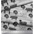 thumbnail image 2 of Soimoi White Modal Satin Fabric Stencil Cow & Pig Animal Printed Craft Fabric by the Yard 42 Inch Wide, 2 of 3