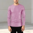 thumbnail image 2 of Afdoent Mens Long Sleeve T-Shirt Solid Color Casual T Shirt For Classic Crew Neck Comfort Fit Top Streetwear, 2 of 4