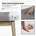 thumbnail image 3 of Counter Height Bar Stools Set of 2 for Kitchen Counter Farmhouse Modern Barstools with Upholstered Fabric Backless Seat and Solid Wood Legs 24 inch Bar Chairs, Grey + Wood Color, 3 of 16