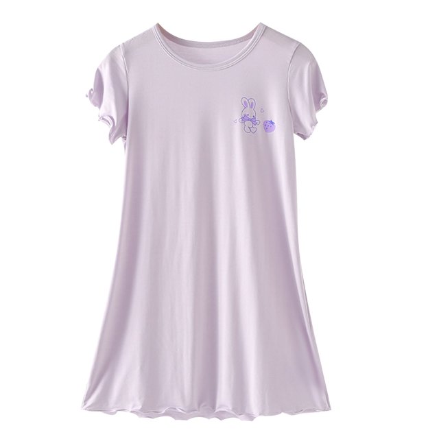 Yanlir Robe de Princesse Sans Manches Imprimée pour Fille Tenue de Fête à la Mode Respirante Col Rond, Tenue Décontractée Mignonne pour Enfants (Violet1,6-7 Ans)