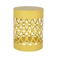 thumbnail image 7 of Oufan Outdoor Side Table Set of 2, Decorative Garden Stool for Patio Heavy Duty Metal Frame Accent Table Modern End Table, Yellow, 7 of 7