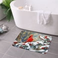 thumbnail image 3 of FJPT Winter Cardinal And Snowy Pine Tree Non Slip Flannel Floor Mat Kitchen Mat For Bathroom Kitchen Bedroom Decor 31.5x19.7 inch, 3 of 5