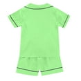 thumbnail image 4 of LUOGENLI Baby Girl Rompers 3-6 Months Long Sleeve Little Baby Girls Boys Pajamas Set Silk Kids Short Sleeves Sleepwear 2 Piece Button down Classic Loungewear Shorts Light Light Green 140, 4 of 4