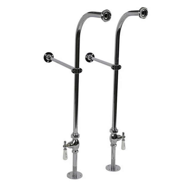 Cahaba CCLFSSL03CP Freestanding Bath Supplies with Porcelain Lever Handle, Polished Chrome