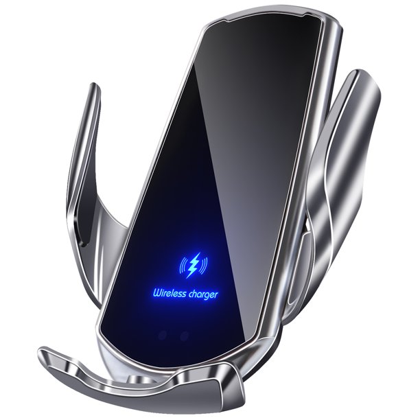 Muyoka Cargador inalámbrico para automóvil Rotación de 360° Soporte para teléfono con ventilación de aire para automóvil Soporte para teléfono para automóvil con sujeción automática con 3 cabezales de Muyoka Hogar