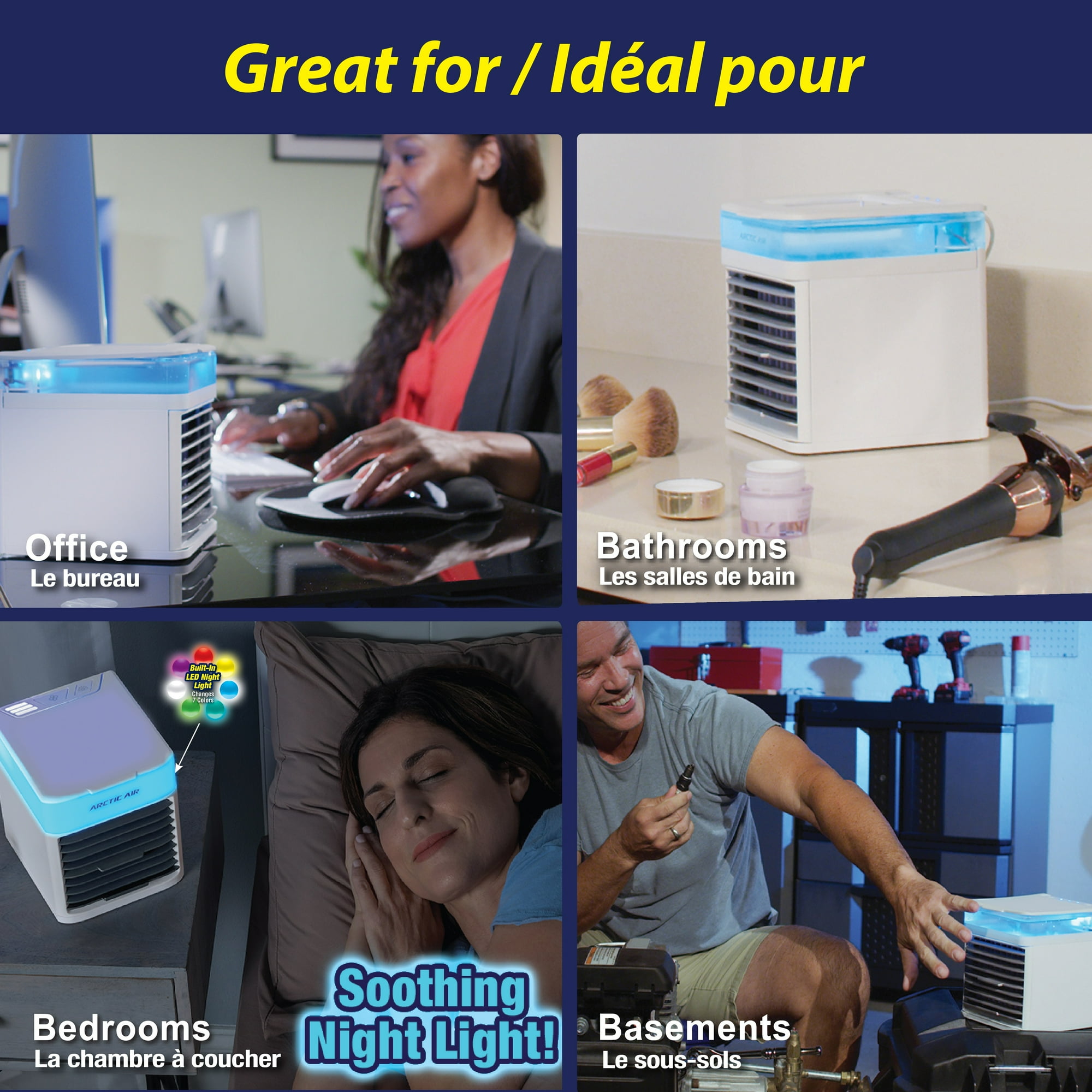 Arctic Air Chill Max Air Cooler Portable Air Conditioner Powerful 3 Speed Personal Cooler Quiet Lightweight AC Walmart