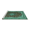 thumbnail image 2 of Ahgly Company Machine Washable Indoor Round Medallion Turquoise Blue Traditional Area Rugs, 8' Round, 2 of 4