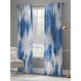 thumbnail image 4 of Gradient Blue Sheer Curtains 2 Panels Set Modern Abstract Blue Grey Ombre Mottled Stripes Sheer Window Curtains Light Filtering Rod Pocket Voile Drapes for Bedroom Living Room 52"X84", 4 of 8