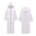 thumbnail image 2 of dazeni Kids Long Sleeve Hooded Cloak Boys Girls Full Length Medieval Cover up with Hood Holloween Outfits Birthday Theme Clothes White 10-12 Years, 2 of 5