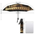 thumbnail image 2 of POBUDS Windproof Automatic Umbrella – Steel-Carbon Fiber Frame, UV-Blocking Black Coating Inside, Auto Open/Close - Islamic Architecture, 2 of 8
