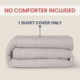 thumbnail image 4 of Kotton Culture 1Pc Queen Size Duvet Cover Only 100% Egyptian Cotton Sateen 600 TC Ultra Soft Premium Durable Comforter Cover Zipper Closure & Corner Ties, Light Gray, 4 of 4