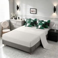 thumbnail image 4 of Manfei Forest Green Geometric King Bedding, Abstract Grid King Bed in a Bag, Black White Green Gray, Gray Reversible 7 Pieces, 4 of 6