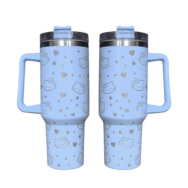 Hello Stanley Kitty ,40OZ Vaso Térmico de Acero Inoxidable, Taza Termica Frio y Caliente para Cafe con Tapa y Popote, Termo Infusor de Vacío Doble para Hombre, Mujer, Regalo