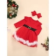 thumbnail image 3 of Qiylii Girls Christmas Dress, Tulle Dress with Waistband+Bow-knot Headband, 3 of 8