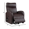 thumbnail image 5 of HomeStock Baroque Beauty Recliner w/ Lift, PU Leather Upholstery, Smooth Lift and Recline Function with Easy-to-Use Wired Controller, Stylish Comfort for Any Room, 28" x 37" x 40"H-Color:Brown, 5 of 7
