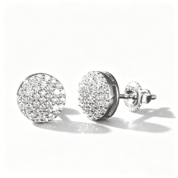 KIJ 0.5 Carat Round Moissanite Stud Earrings,Rhodium Plated 925 Sterling Silver Hypoallergenic Gra Certified Gifts for Men Women