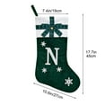 thumbnail image 3 of Loyerfyivos Green Christmas Stockings with Initials, 18” Knit Monogram Christmas Stockings with White Letter, Large Personalized Christmas Stocking for Christmas Tree Fireplace Home Decor, 3 of 8