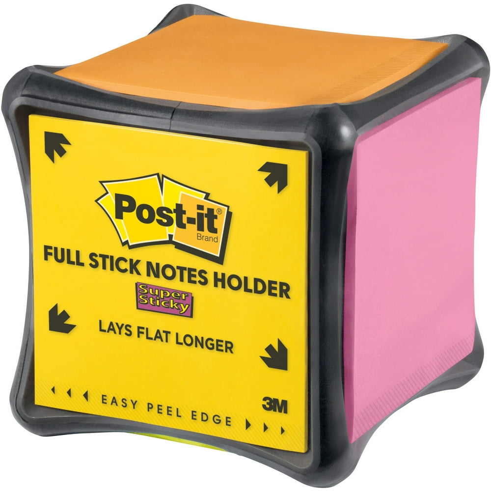 Postit®, MMMF330CUBEDISP, Super Sticky Full Adhesive Notes Cube, 1