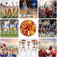 thumbnail image 4 of EONQY Cheerleading Pom Poms, 8 Pack Cheerleader Pom poms with Baton Handle, Cheering Squad Pompoms for School Dance Sports Team Spirit (Black), 4 of 6