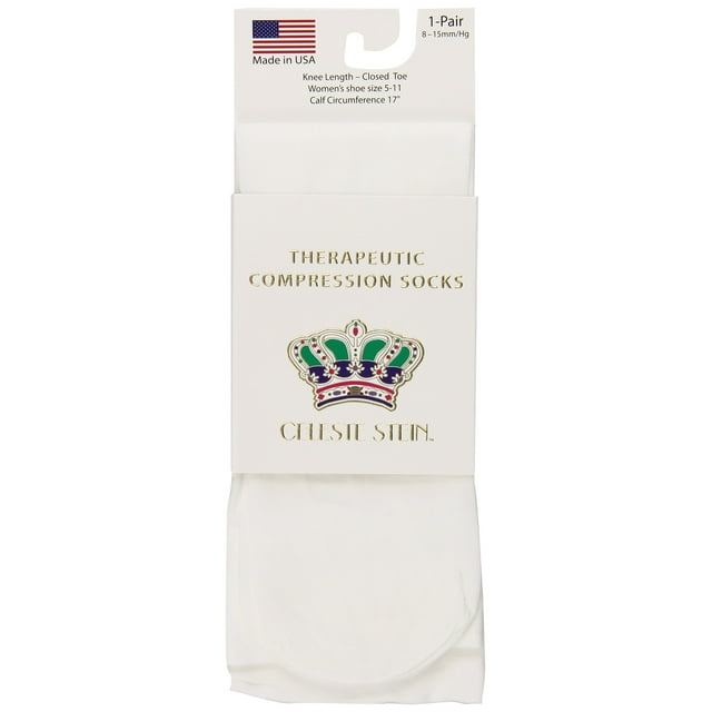 Celeste Stein Chaussettes de Compression Thérapeutiques, Blanches, 8-15 mmhg, 1 Paire