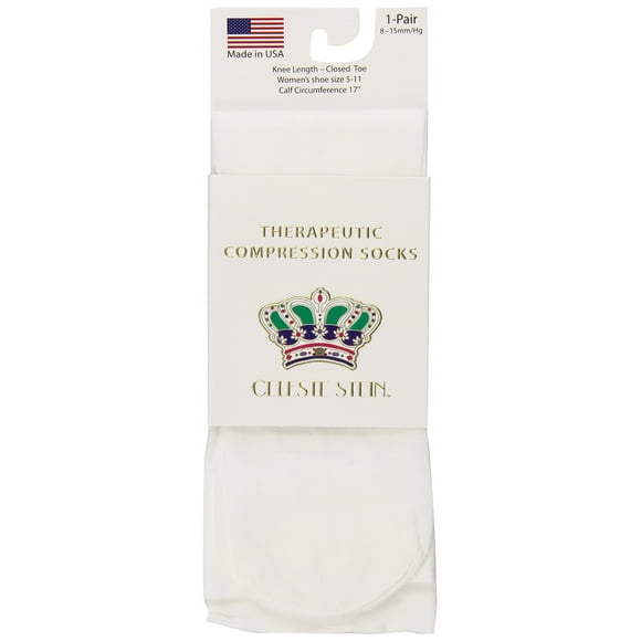 Celeste Stein Chaussettes de Compression Thérapeutiques, Blanches, 8-15 mmhg, 1 Paire