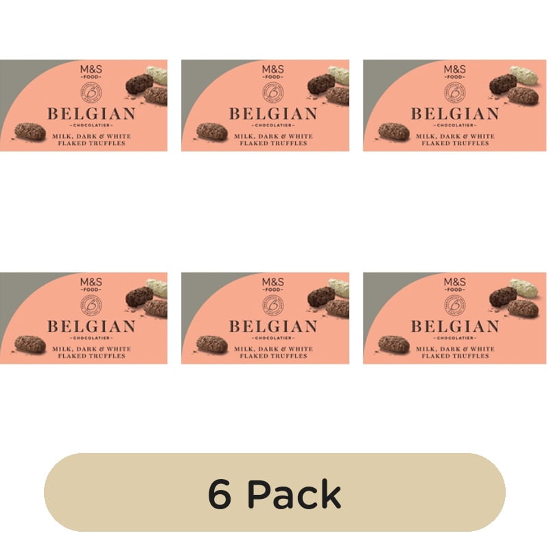 M&S Belgian Milk, Dark & White Chocolate Truffles 200g, British Import (Pack of 6)