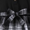thumbnail image 5 of Lenpel Toddler Dresses for Girls Cotton Long Sleeve Button Hooded Casual Plaid Dress with Belt Fall Winter Outfits, 5 of 7
