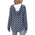 thumbnail image 5 of V Neck Hoodies for Women Pullover Casual Polka Dots Tunic Tops Loose Long Sleeve Sweatshirts Tees, 5 of 6