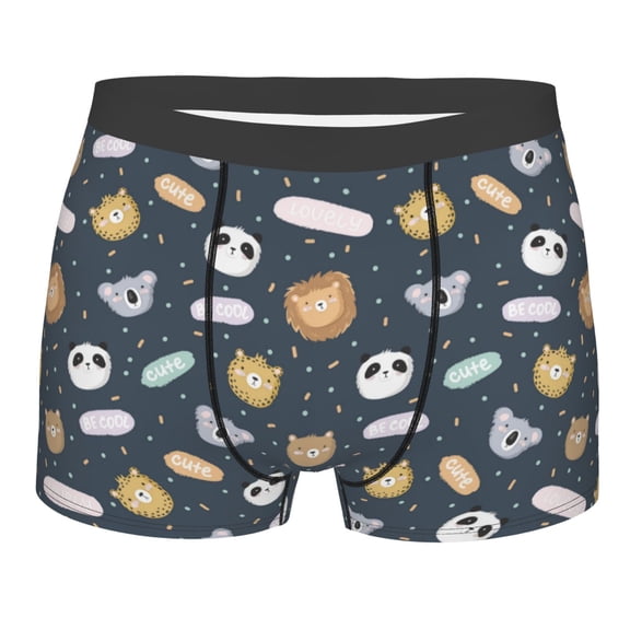 Naloa Cartoon Animals Print Mens Underwear - Boxers for Men, Classic Briefs for Men