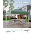 thumbnail image 5 of 10x10 Pop Up Canopy Tent, Outdoor Tent with 3 Adjustable Height, Easy Set Up Canopy with 4 Sandbags & Carrying Bag, 5 of 7