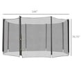 thumbnail image 2 of 12ft Round Trampoline Safety Net Replacement – Black Enclosure for Outdoor Fun & Secure Bouncing – Fits 8-Pole Trampolines – Durable PE Mesh Fence, 2 of 7
