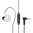 thumbnail image 1 of QKZ Auriculares con cable Auriculares intrauditivos para juegos Auriculares con sonido estéreo HiFi desmontables con micrófono, Blanco Yuarrent EL004782-03B, 1 of 2