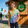 thumbnail image 5 of hengsof Kids' Short Sleeve Printed Button Down Collared Casual Shirt with Chest Pocket, 5 of 7