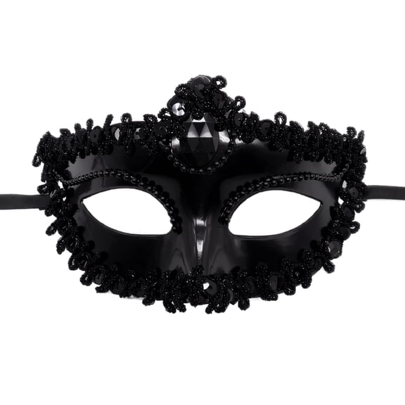 Masquerade Mask Black Venetian Eye Mask for Women Halloween Mardi Gras Prom Party Fancy Dress Accessory 1 Pack