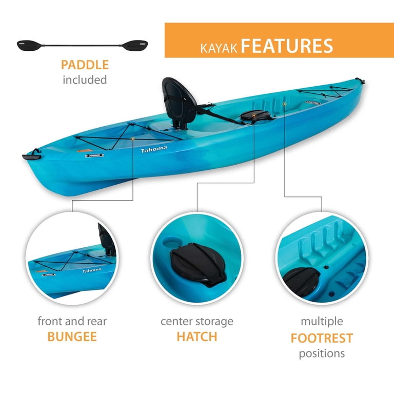 Lifetime Tahoma 10 ft Sit-On-Top Kayak with Paddle, Arctic Fusion