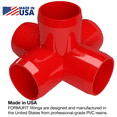 thumbnail image 2 of FORMUFIT PVC Fitting, 5-Way Cross Side Outlet, Furniture Grade, 1" Size, Red, 4-Pack (F0015WC-RD-4), 2 of 7