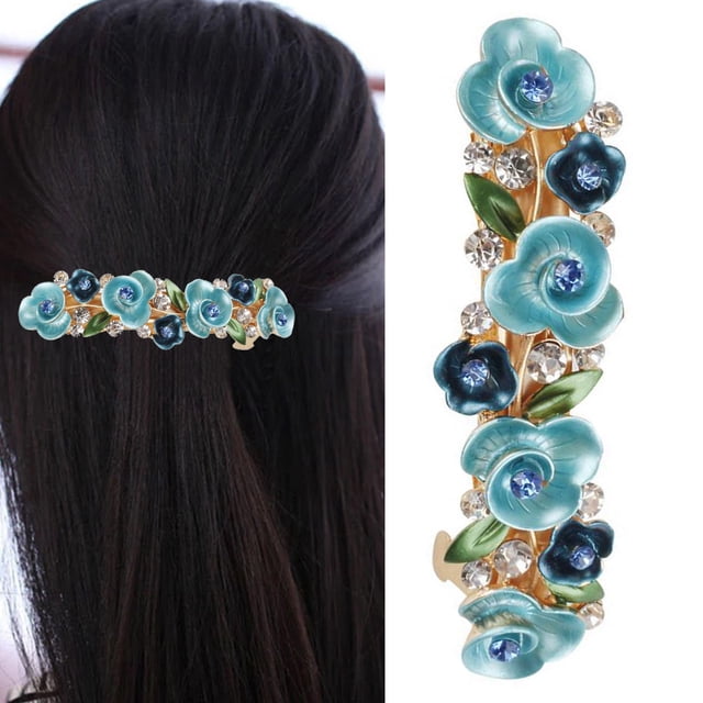 Lady Pince à Cheveux en Strass Fleur Décorative Papillon Barrette Française