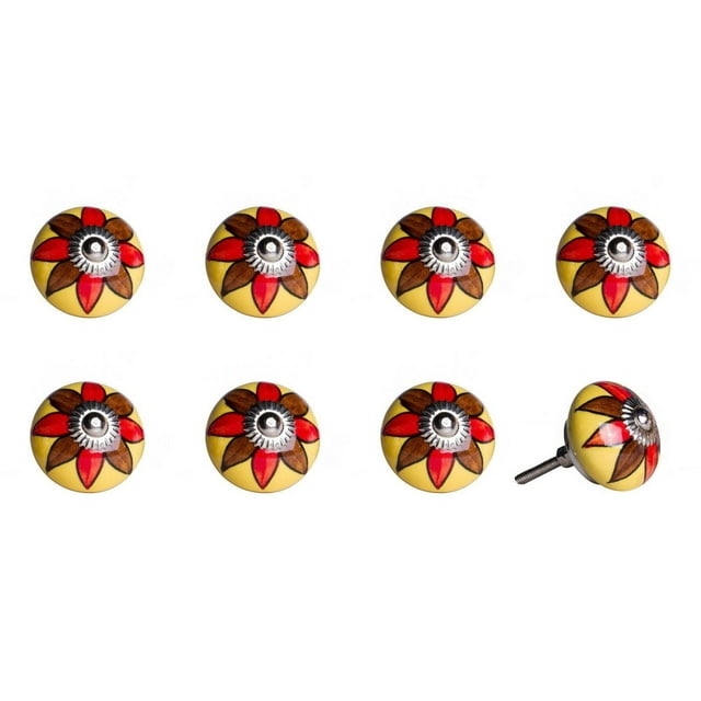 KNOB-IT VINTAGE HANDPAINTED CERAMIC KNOBS (8 Pack) K000001
